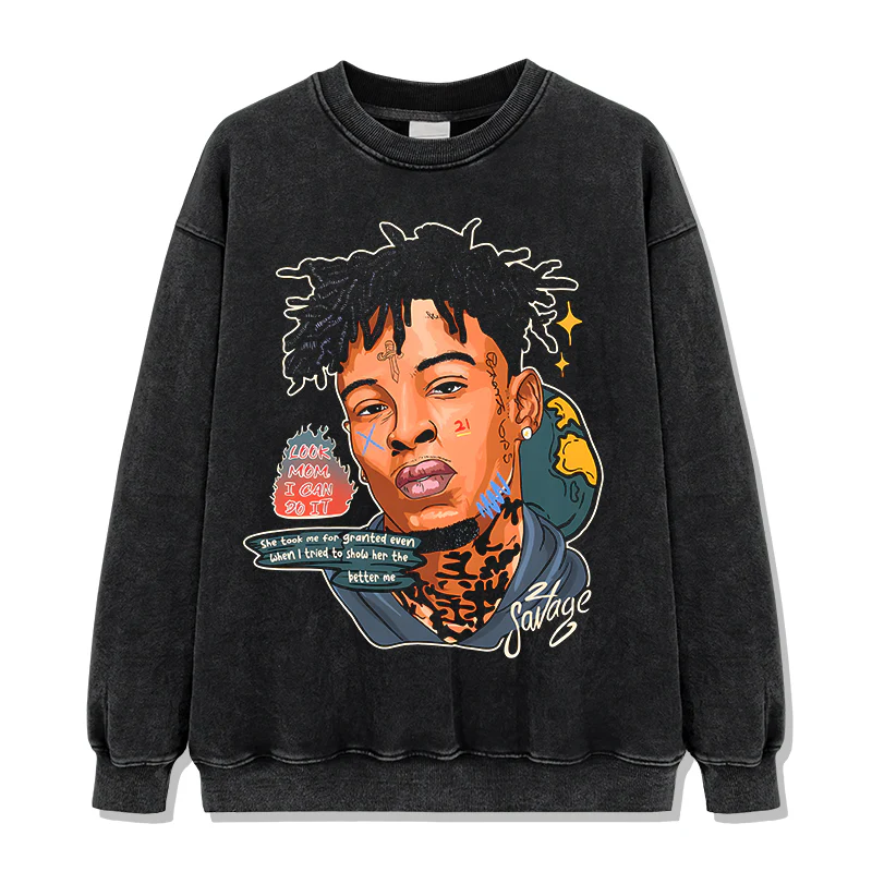21 Savage By Comics 47 Sweatshirt - Image 2
