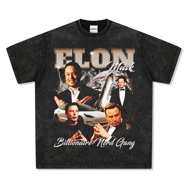ELON MUSK " BILLIONAIRE NERD GANG"TEE 2024 - Image 2