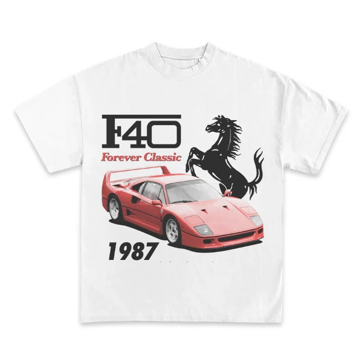 Ferrari F40 1987 Back Design Graphic TEE - Image 2