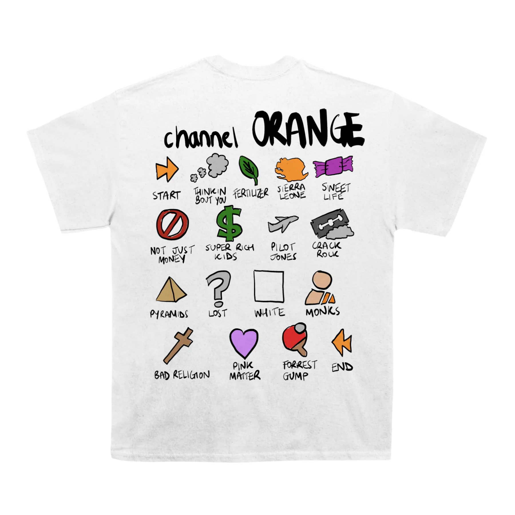 Frank Ocean "Channel Orange" Notebook Back Design TEE