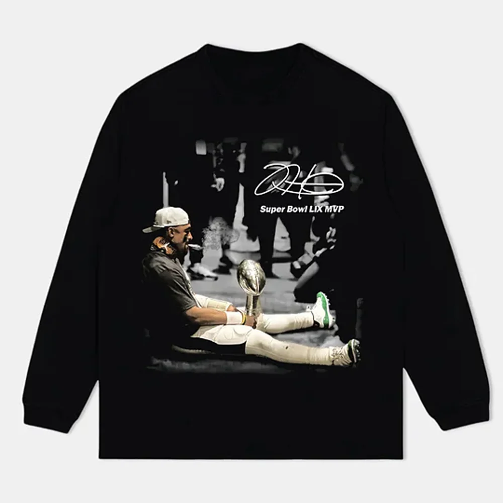 Jalen Hurts Super Bowl MVP Graphic Tee Victory Style - Image 3