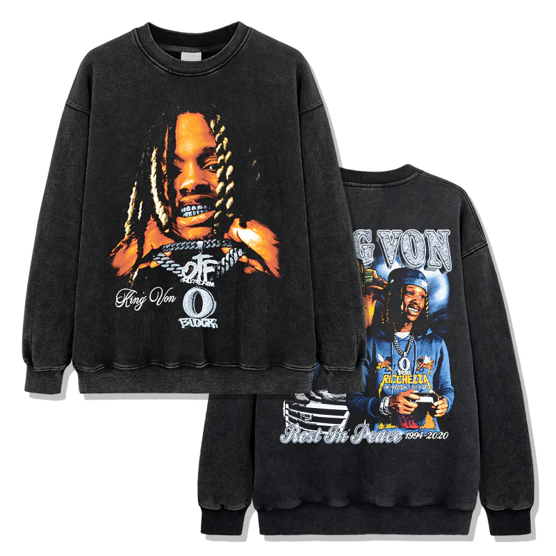 Rest In Peace By king Von Sweatshirt - Image 2