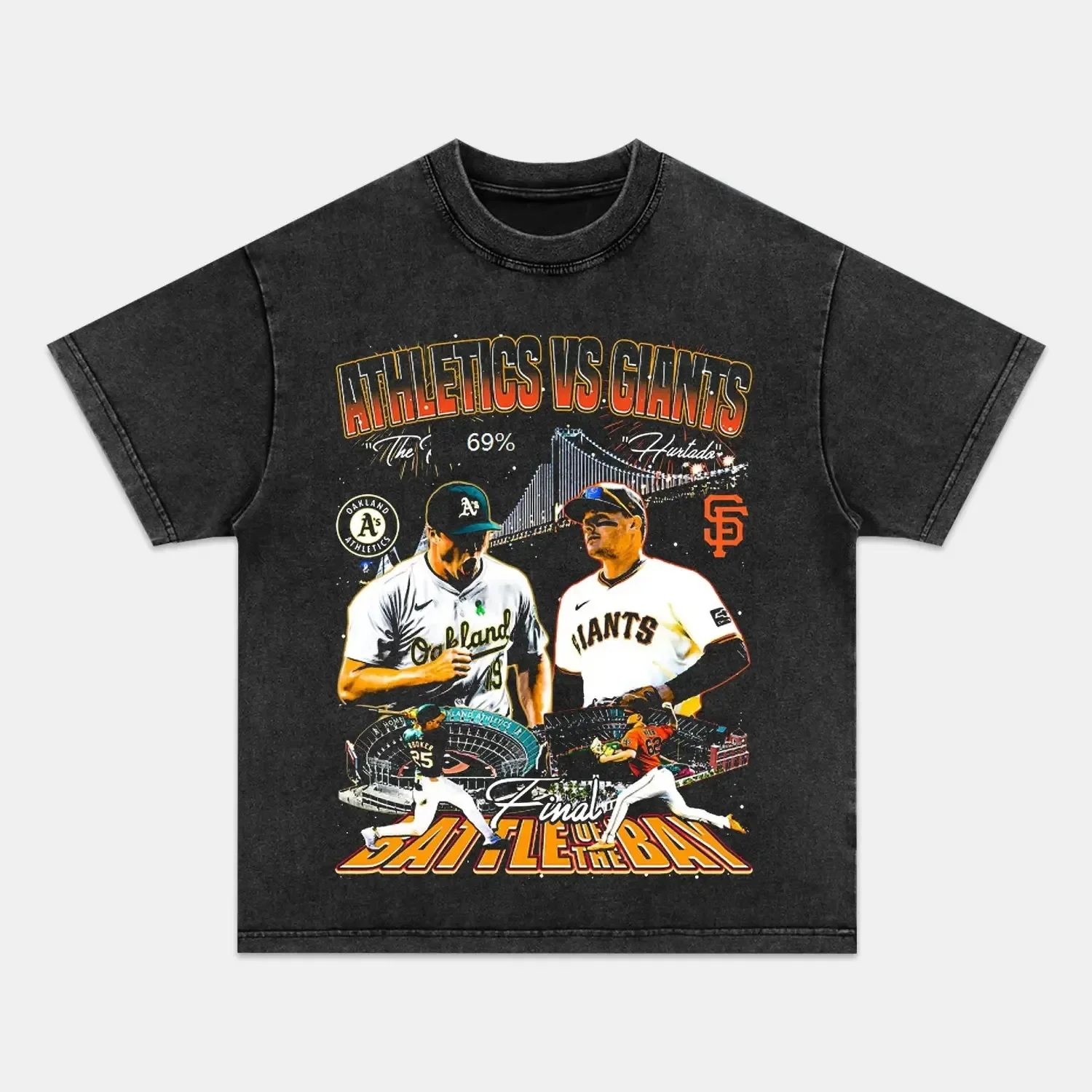 SF Giants Vs Oakland Athletics TEE - Image 2