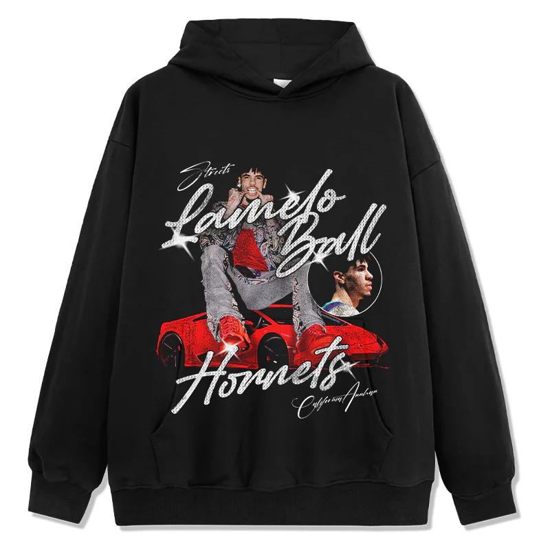 Three-ball Red Lamborghini LaMelo Ball HOODIE NBA 2024 - Image 2
